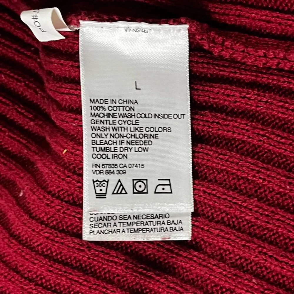 Nautica Sweater Men's Size L Mock Neck Pullover Navy Red Long Sleeve Zip